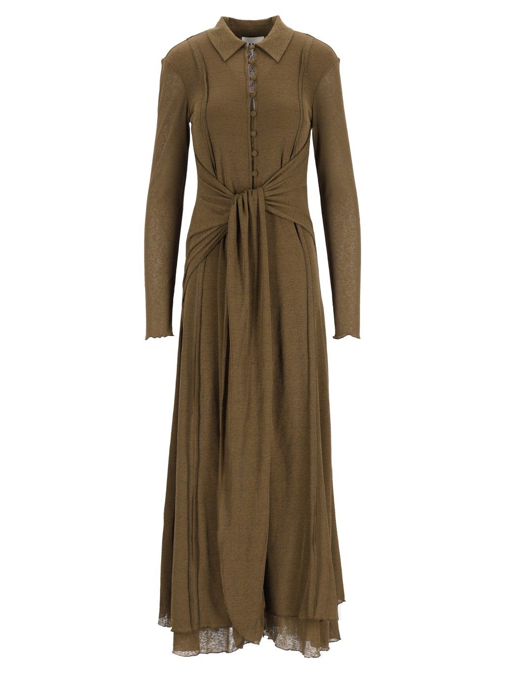 Ganni Long Gauze Dress Dresses - Green | adecbc19d63b3fd77a4ce3d81d879ef3b093087f