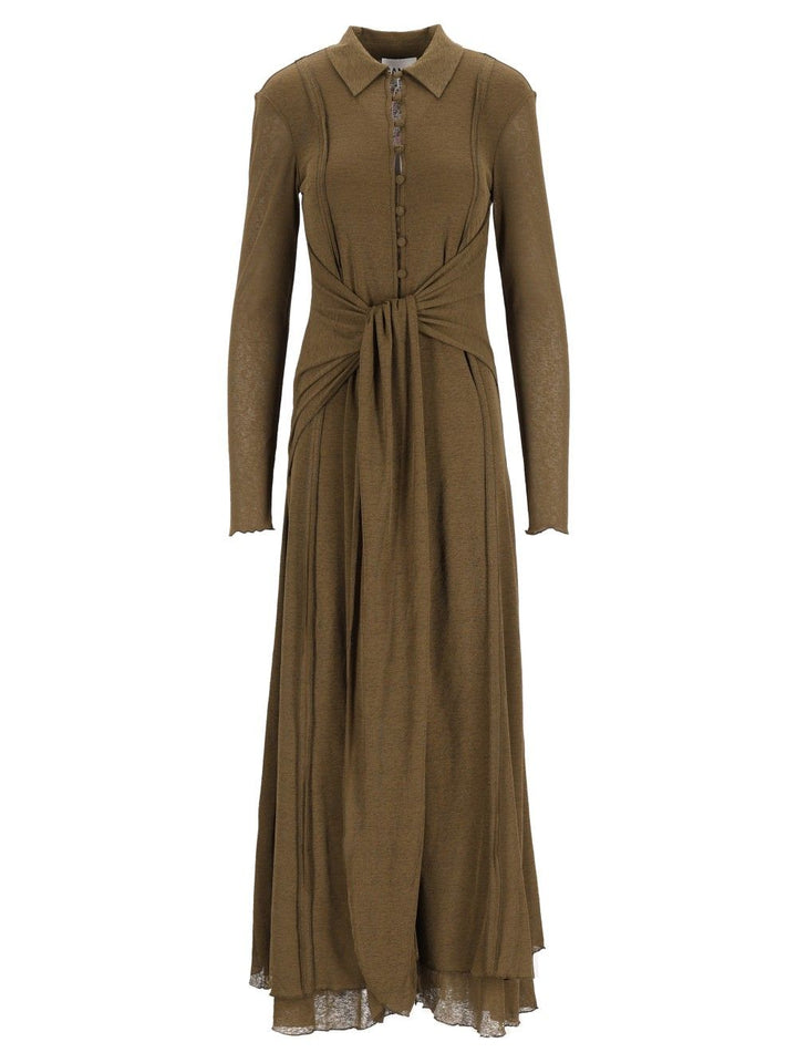 Ganni Long Gauze Dress Dresses - Green | adecbc19d63b3fd77a4ce3d81d879ef3b093087f