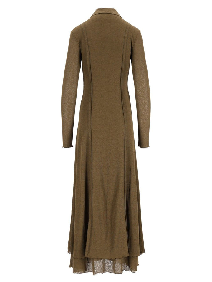 Ganni Long Gauze Dress Dresses - Green | bc4cfdcceb34539963e6e16c9f1f0b23affa05f3