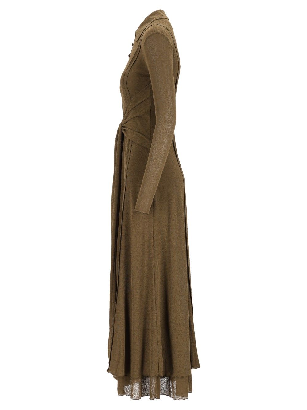 Ganni Long Gauze Dress Dresses - Green | 4dc9e91ebe970aed25d59acd48ee1ed67bfdce22