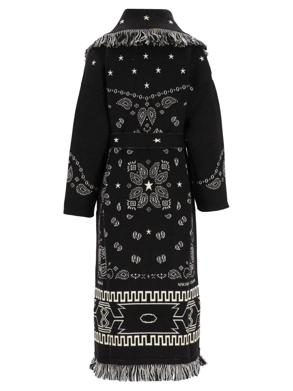 Alanui Bandana Jacquard Coat Knitwear - Black | 31f611b6df036fd345bec168a83e1b2e5c6877d7