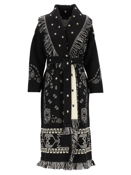 Wool Bandana Coat Knitwear Black