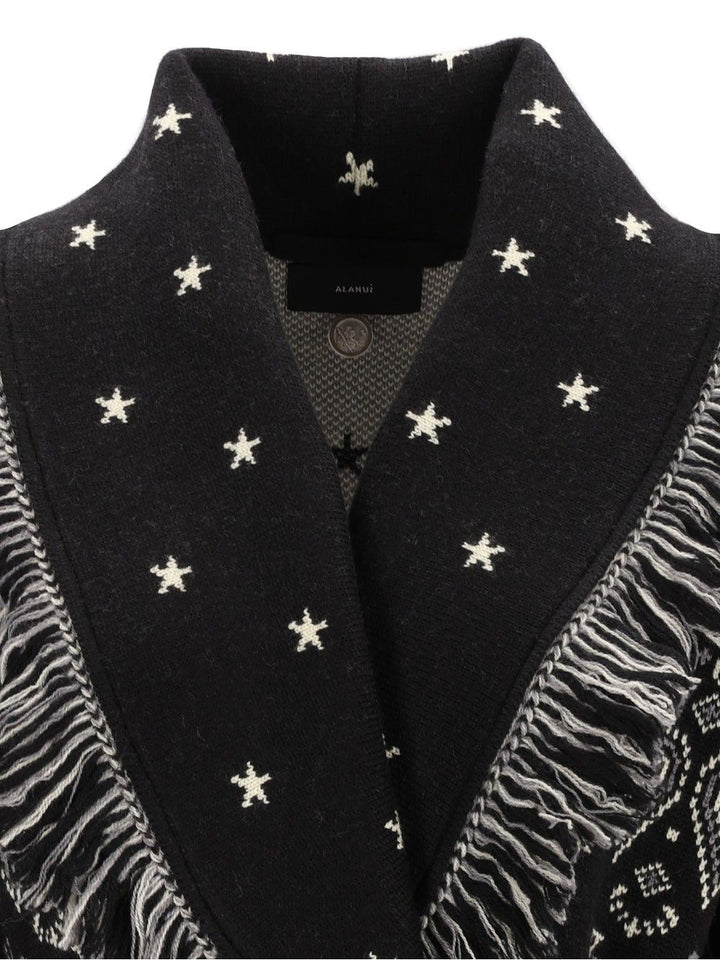 Alanui Bandana Jacquard Coat Knitwear - Black | c22e1d28dee93afc919a93d7caead0d5c385170a