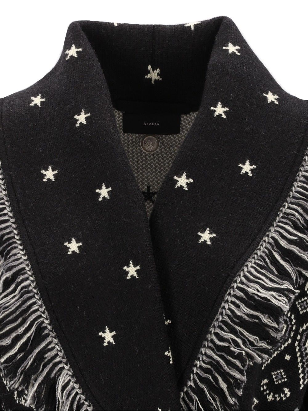 Alanui Wool Bandana Coat Knitwear - Black | c0ef86498878f8a4b4756f9a63e6d2bd5745ba21