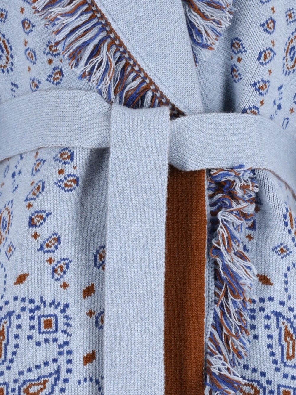 Alanui Cashmere Bandana Cardigan Knitwear - Light blue | e1df84e3ec0078f5c269f18c36ece1925ff2f52c