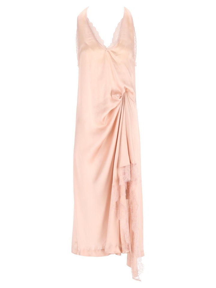 Maison Margiela Midi Lace Slip Dress Dresses - Rose | 1bb3a7eb3273326d252143c366ac3d19b62adb26