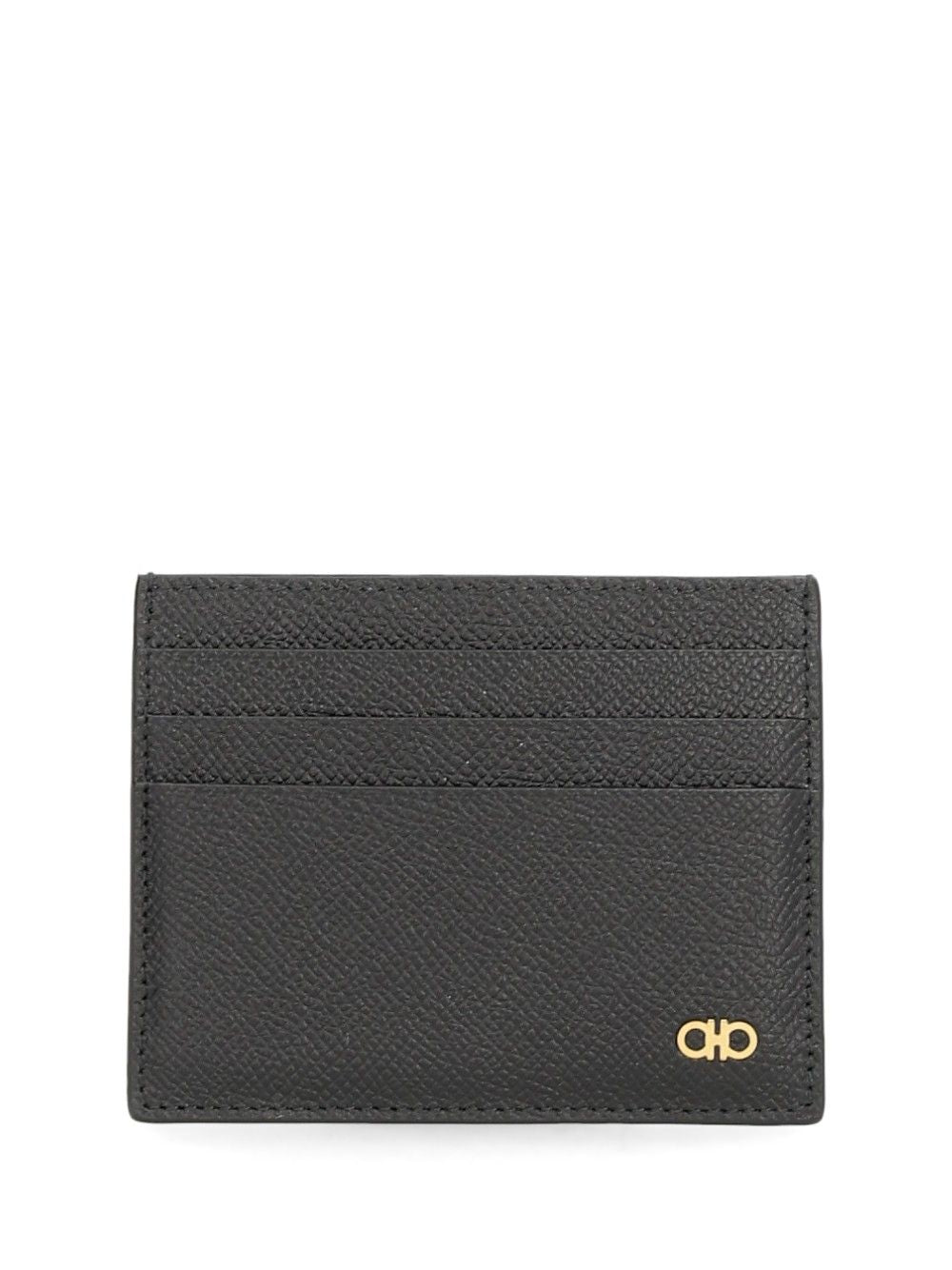 Ferragamo Gancini Credit Card Holder Wallets - Black | 4146368bf8113a457444a14886295dab0f13fd75