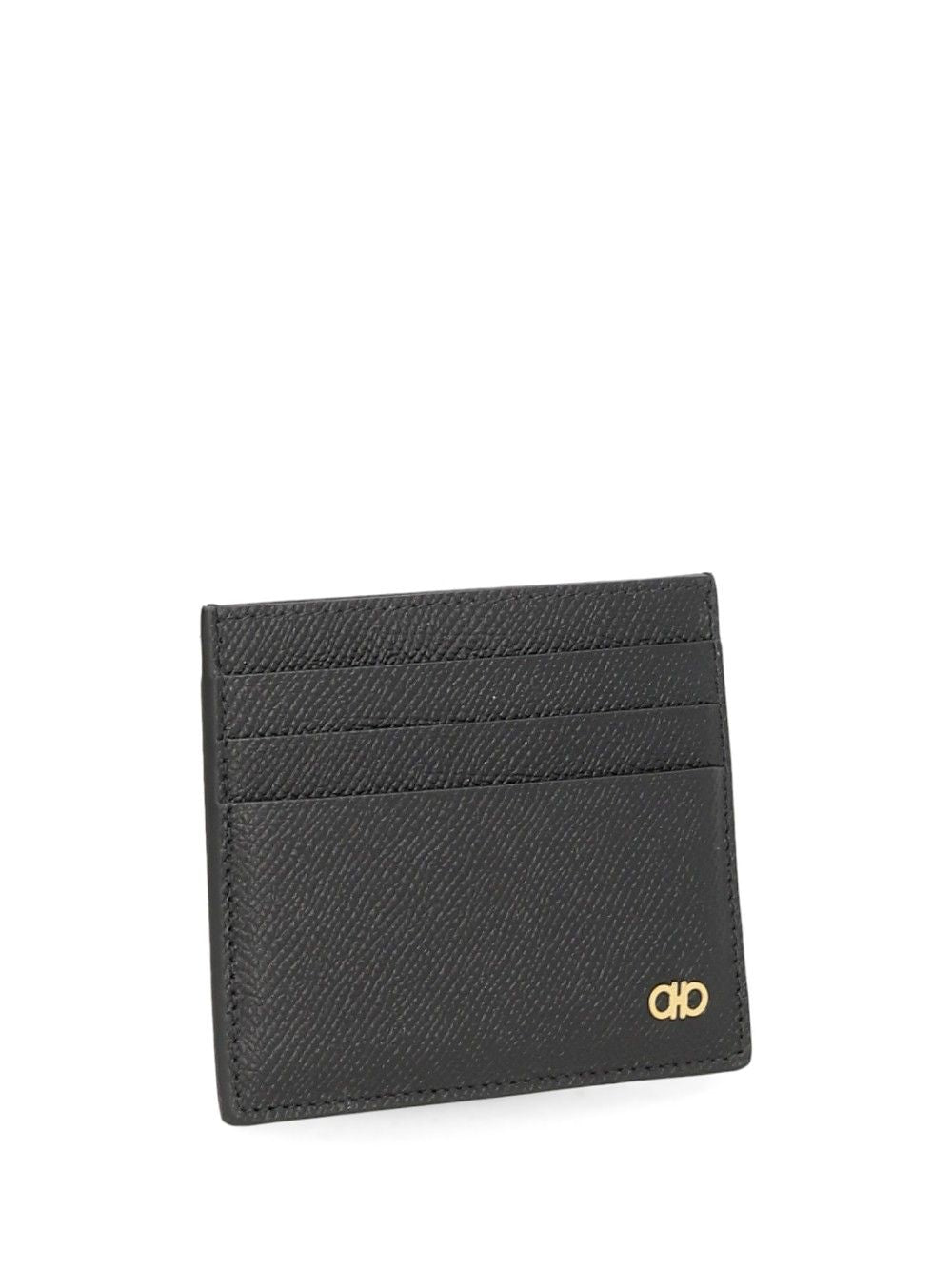 Ferragamo Gancini Credit Card Holder Wallets - Black | d542ab00203c70e06baa606e799d8a1c1b79cfc8