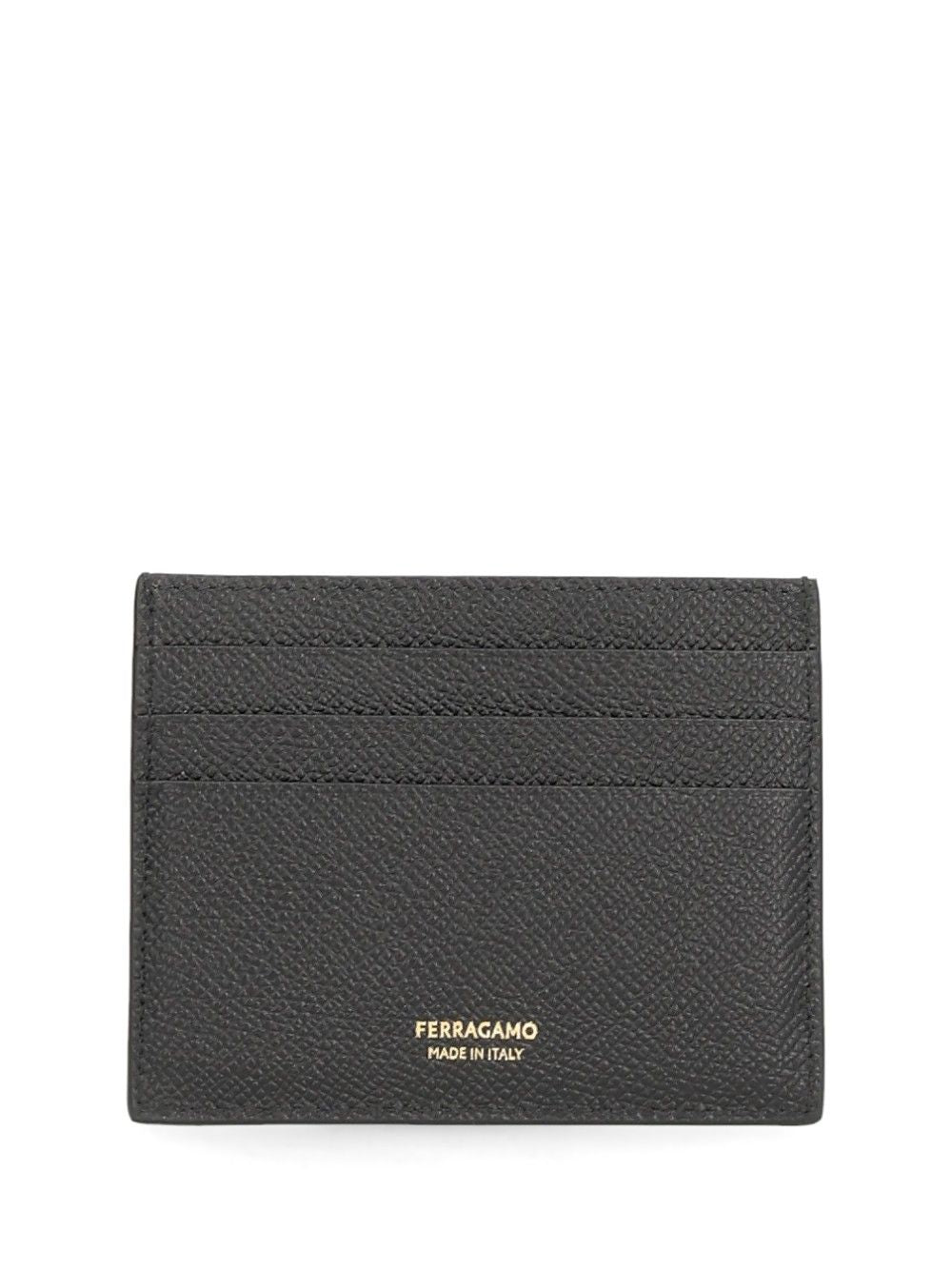 Ferragamo Gancini Credit Card Holder Wallets - Black | 3383ec2a0c2356f87beb2bd9901bb8895ac0566f