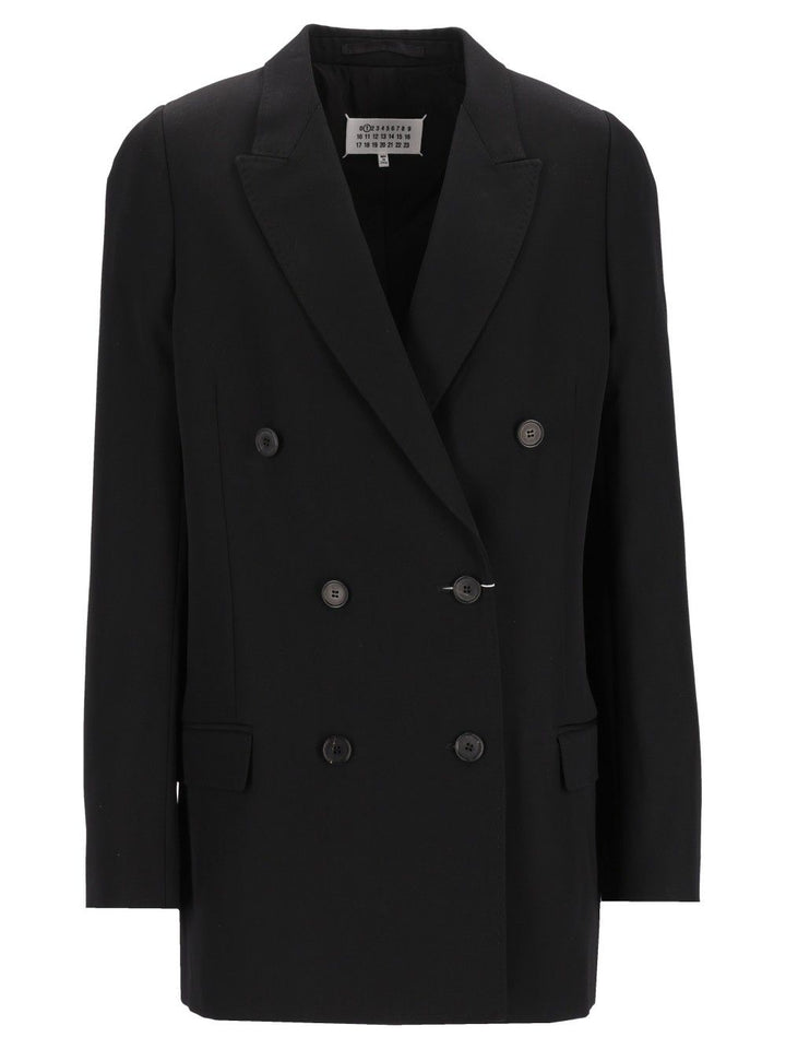 Maison Margiela Double Breasted Blazer Jackets - Black | 840bf8d46218f707e2501db9eaf0bd21e78b414a