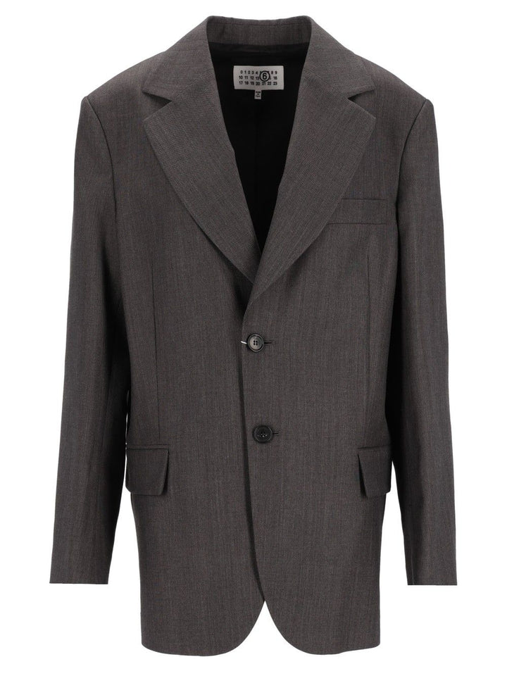 Mm6 Maison Margiela Single-Breasted Jacket Jackets - Grey | 184f79e3e416c68b1ca1315eb5b5165afab87b60