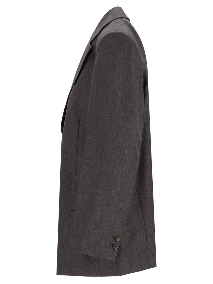 Mm6 Maison Margiela Single-Breasted Jacket Jackets - Grey | a4c5147ebcace631bf4e5f2f3616e401678867bb