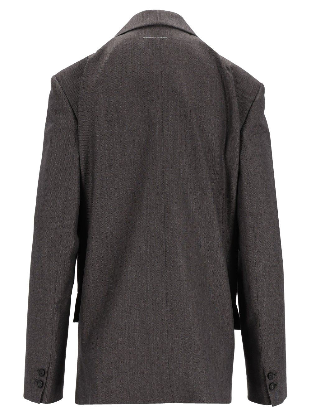 Mm6 Maison Margiela Single-Breasted Jacket Jackets - Grey | a772222460d24f6f775c07554bd13f8c43f7eec8