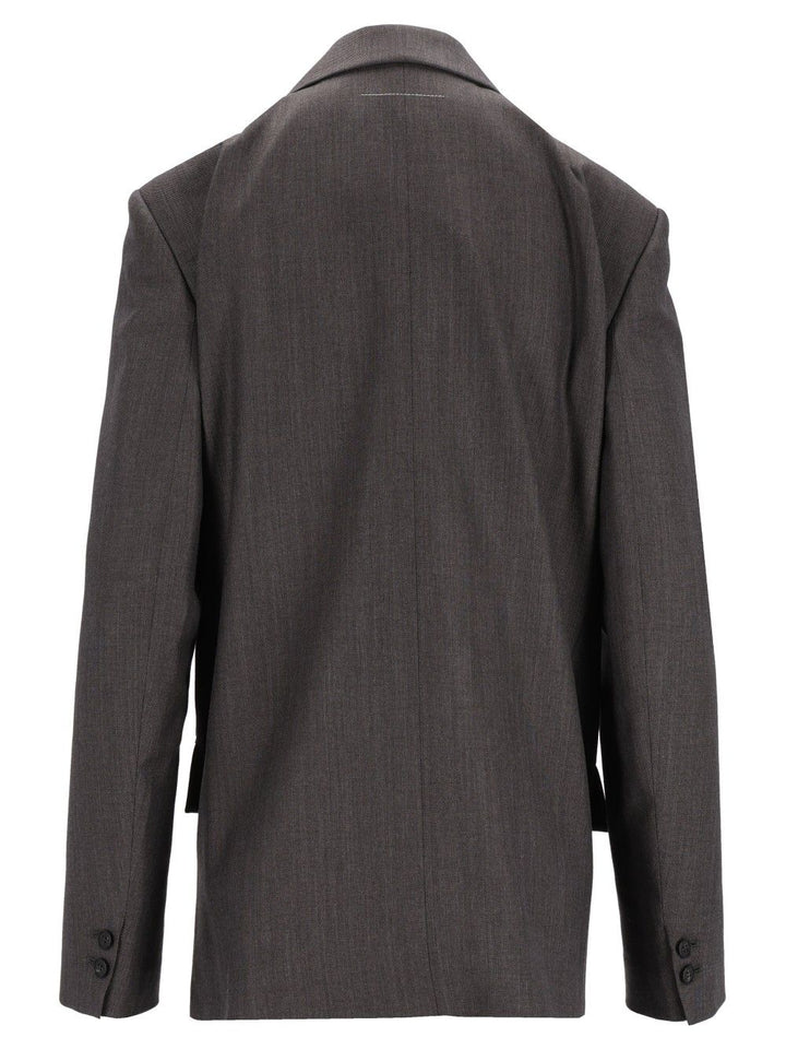 Mm6 Maison Margiela Single-Breasted Jacket Jackets - Grey | a772222460d24f6f775c07554bd13f8c43f7eec8