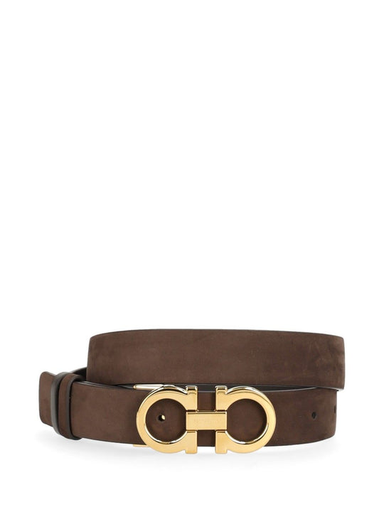 Reversible And Adjustable Gancini Belt Belts Brown