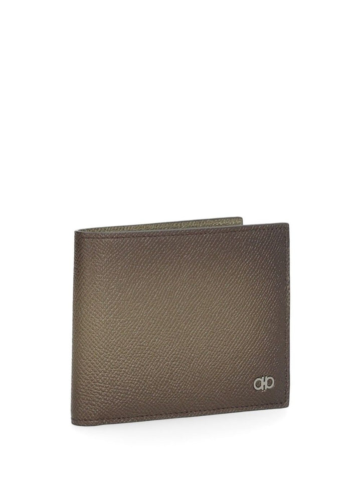Ferragamo Micro Gancio 1/2 Vit New Gemini  New Olive/ Wallets - Brown | aae74bfc8fd029e7294881c0dffde479f6769600
