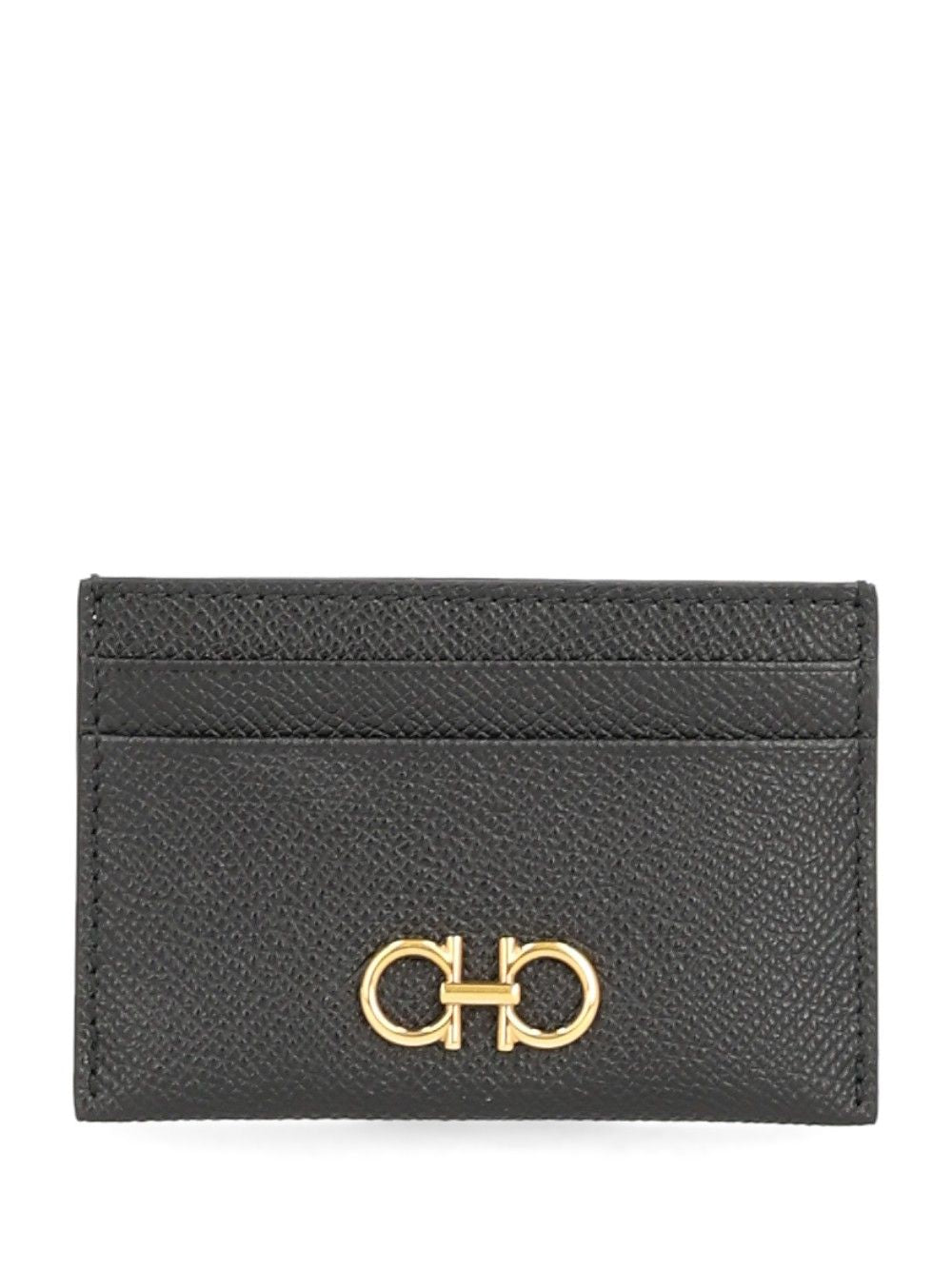 Ferragamo Gancini Card Holder Wallets - Black | fd06b9b2e2a791e7e385ff1f283947e00ef2205c