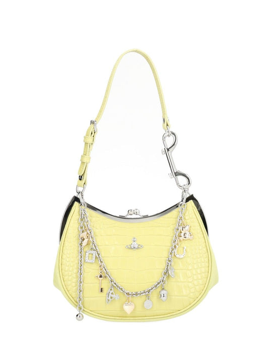 Leather Charm Bag Shoulder Bags Green