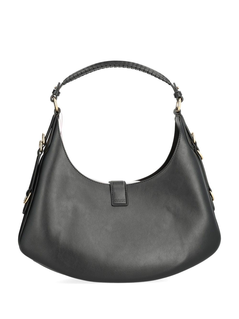 Ganni Kat Small Gold Shoulder Bags - Black | 0097fb1fc75fe53fb74edffe7bc469c78d40a5e6