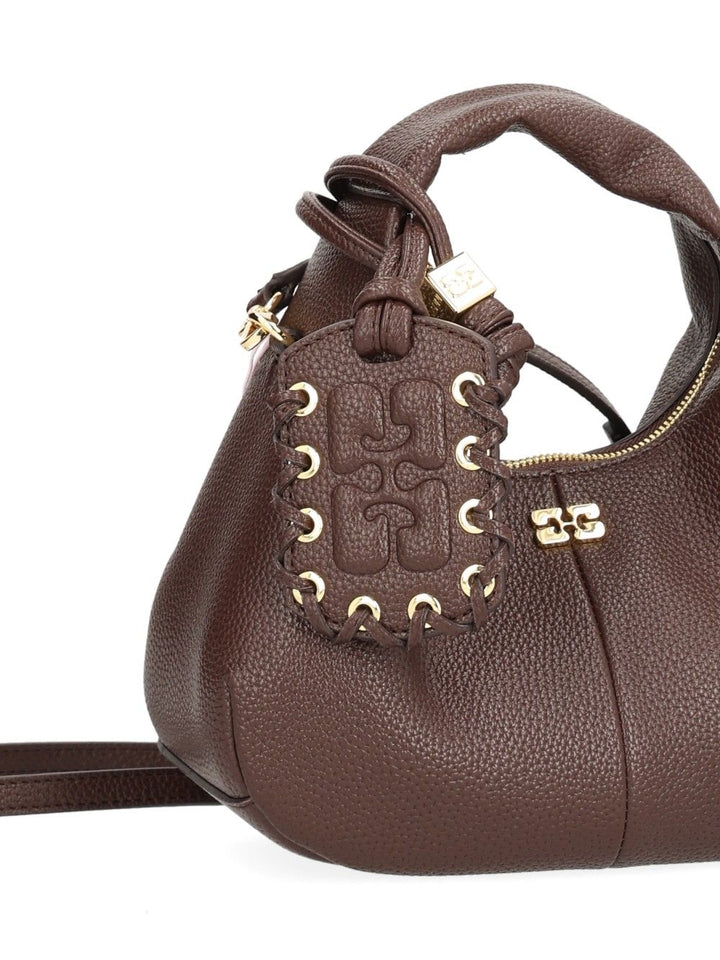 Ganni Hobo Mini Grained Handbags - Brown | 8c9f0adff9db30f5d2db19b67d6b053c11303bfc