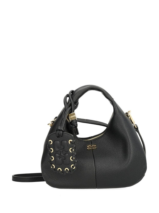 Mini Shoulder Bag With Grained Finish Handbags Black