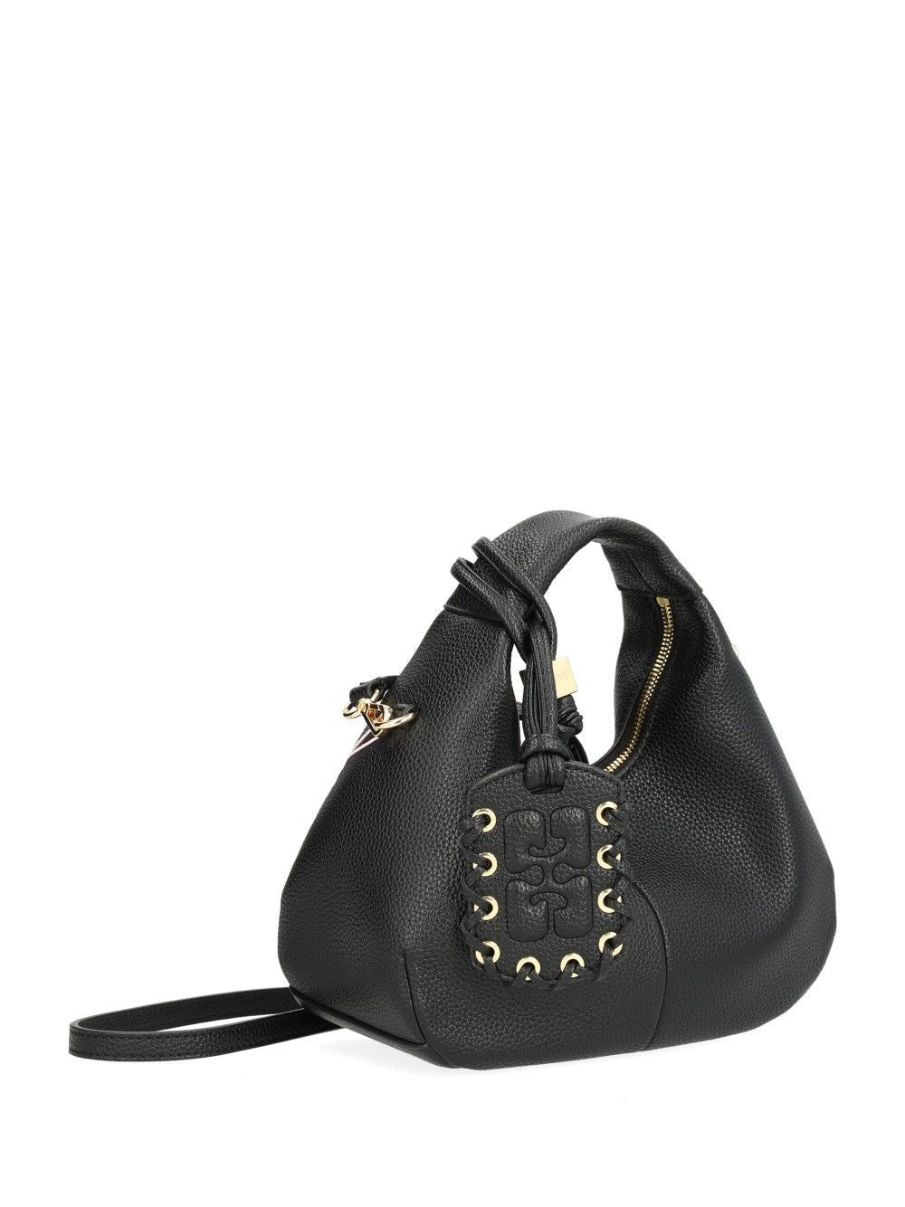Ganni Mini Shoulder Bag With Grained Finish Handbags - Black | bd793811059b3dfb04793b0ae169369ff657fb5e