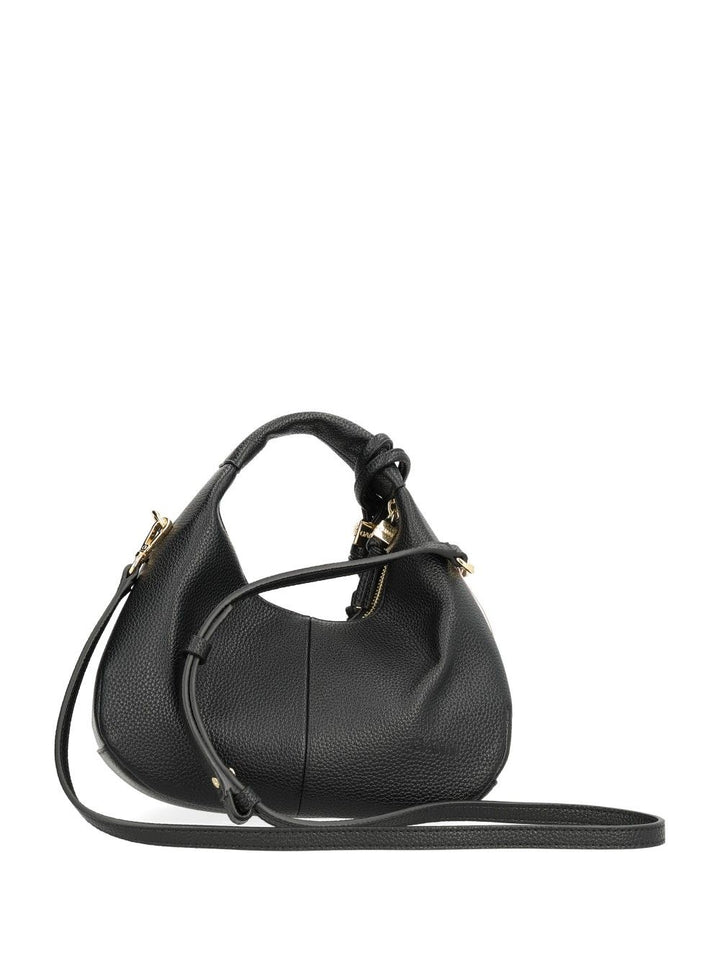 Ganni Mini Shoulder Bag With Grained Finish Handbags - Black | addcebc45050b46fb84d4977575199f674adfad2