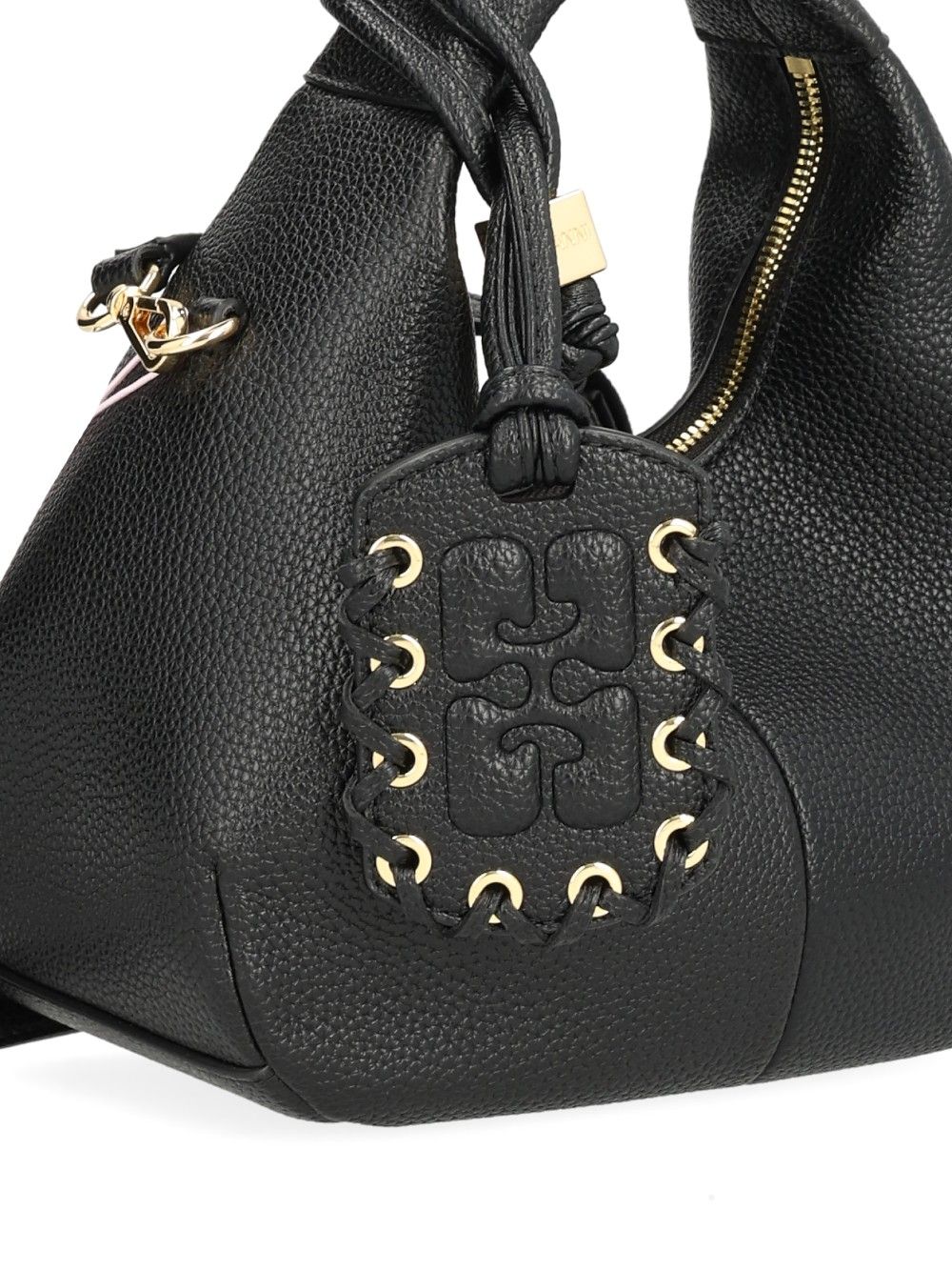 Ganni Mini Shoulder Bag With Grained Finish Handbags - Black | 3475280e5e9a444d596c49810573089ed3ad402e
