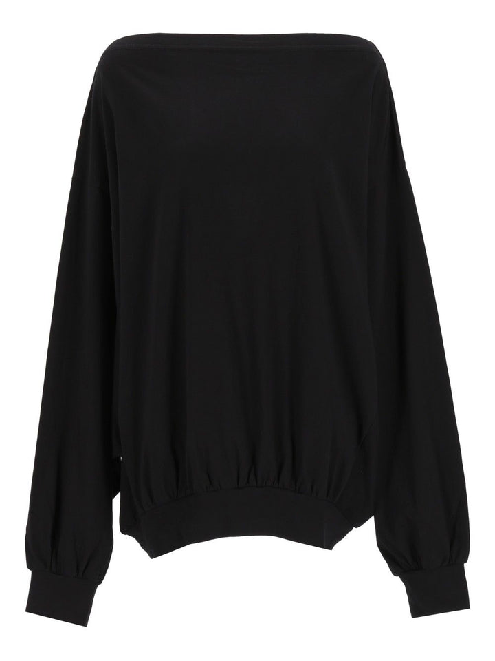 Mm6 Maison Margiela Oversized Sweater Tops - Black | 47feaa1832928eac78cc572a9f4df313e7ed79d7