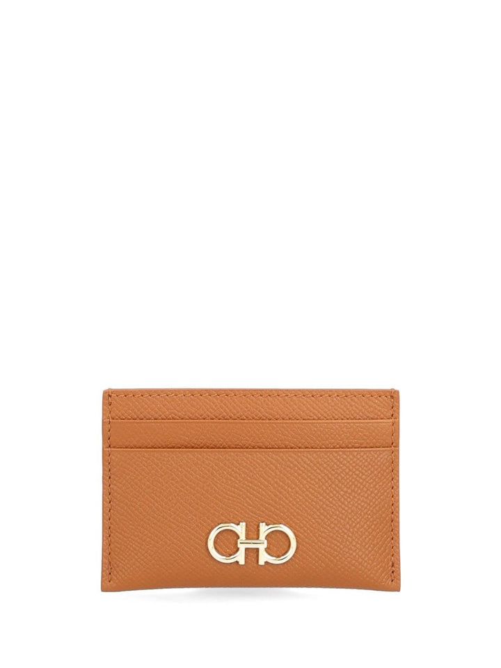 Ferragamo Gancini Credit Card Holder Wallets - Brown | 1dc606faddbf27547360955970d5fcfe0a77583e