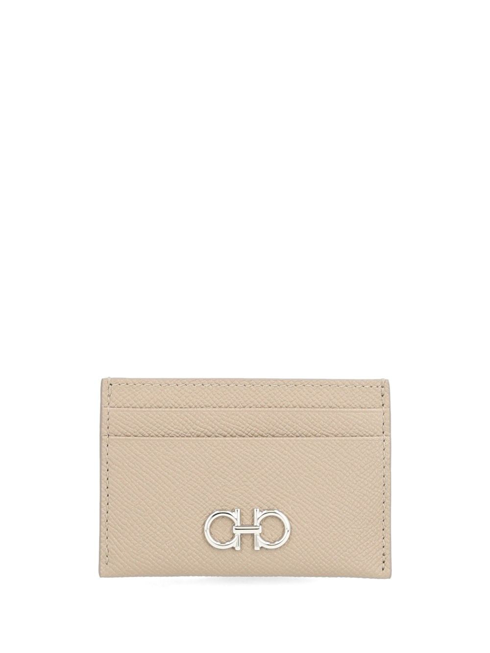 Ferragamo The Gancini Card Case Wallets - Beige | a7ee54324b1c1d1d4f52668b88318227d69f8f1e
