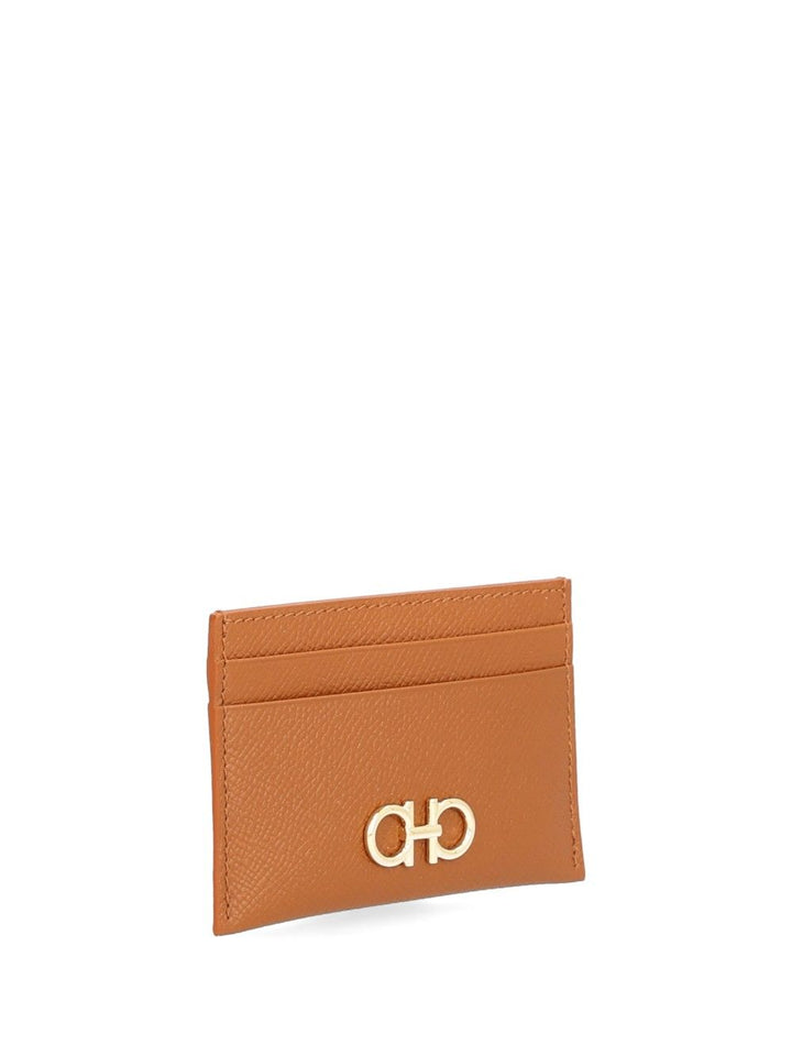 Ferragamo The Gancini Card Case Wallets - Brown | d57343dd1f72b543749d15af14d7cbbb34c55b8c