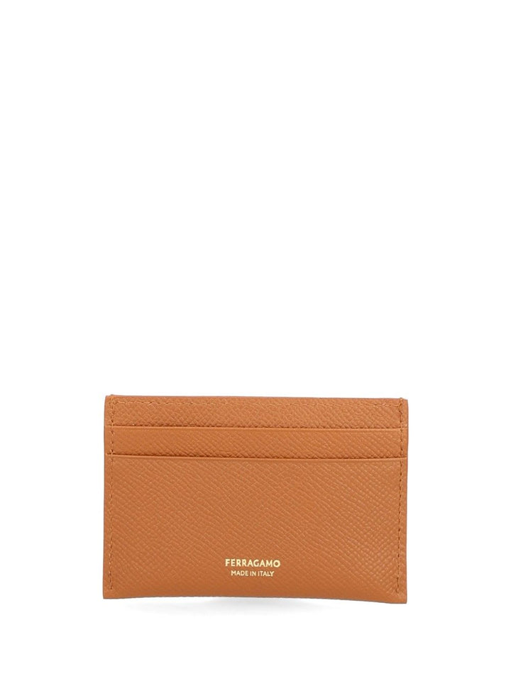 Ferragamo Gancini Credit Card Holder Wallets - Brown | 2d21a77aa04ea8bc6030f1d769f98e908bbf5489