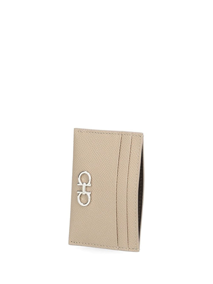 Ferragamo The Gancini Card Case Wallets - Beige | c325a0cc6b7176e71fe468de1d01bb18514424f2