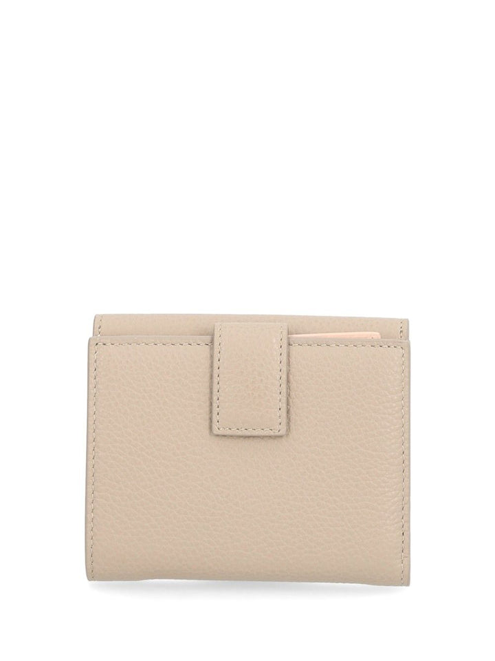 Ferragamo Double Gancio Grainy Bicolor Wallets - Beige | f55748f39ab4aa1dad325b8a4cd82347b79e6cea