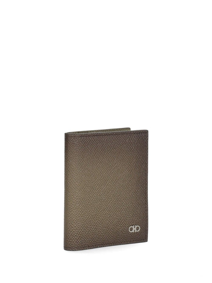 Ferragamo Micro Gancio 1/2 Vit New Gemini  New Olive/ Wallets - Brown | 6e60d412ef98d0dfc88ef0dab9ddb9ee12b0825e