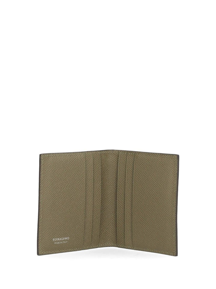 Ferragamo Micro Gancio 1/2 Vit New Gemini  New Olive/ Wallets - Brown | 11da6bda62dda2d119362e9cbe44aa46932e2174