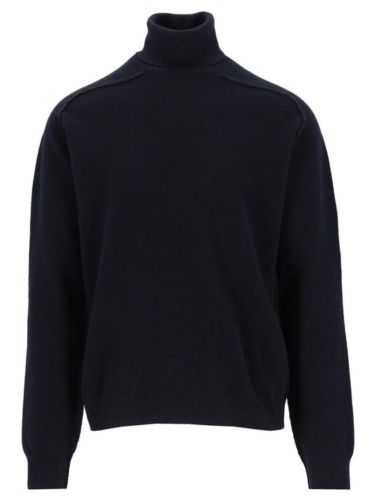 High Neck Sweater Knitwear Blue