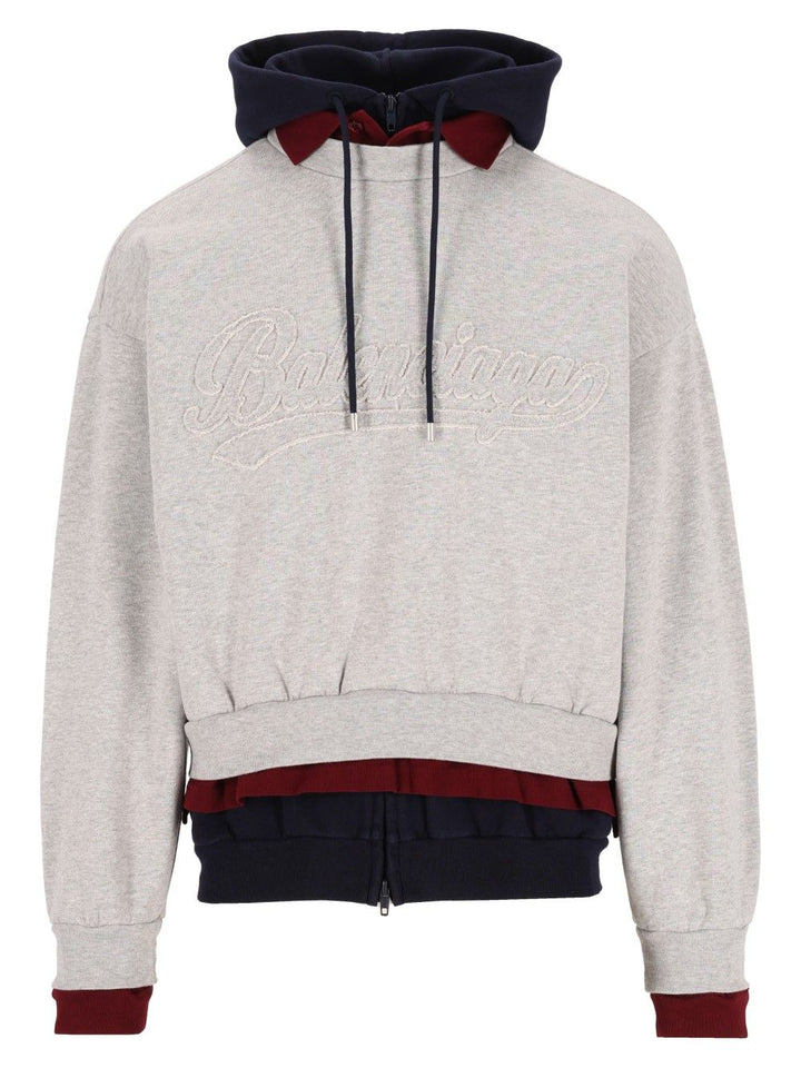Balenciaga Layered Hoodie Sweatshirts - Grey | 3625cb80554fbe3b8c269aff82f5330d4d9844fd