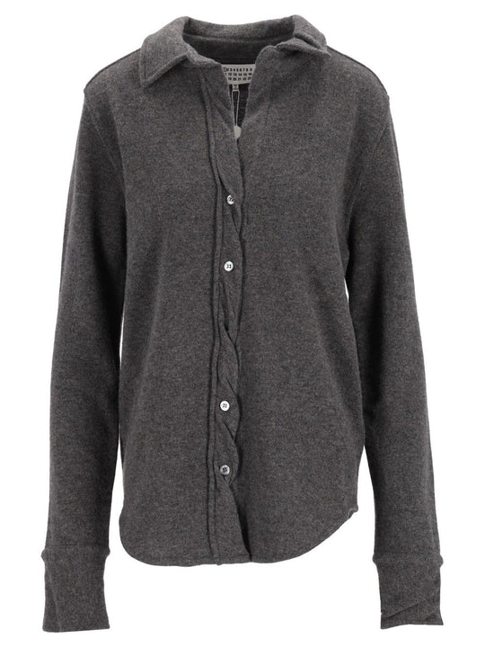 Polo Shirt With Buttons Knitwear Grey