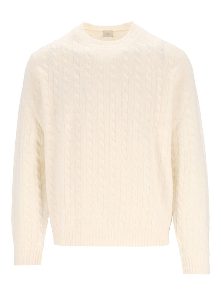 Eleventy Cable-Knit Jumper Knitwear - White | 07cd3acd411a84b200cf7ed55f2c951ffdbe117c