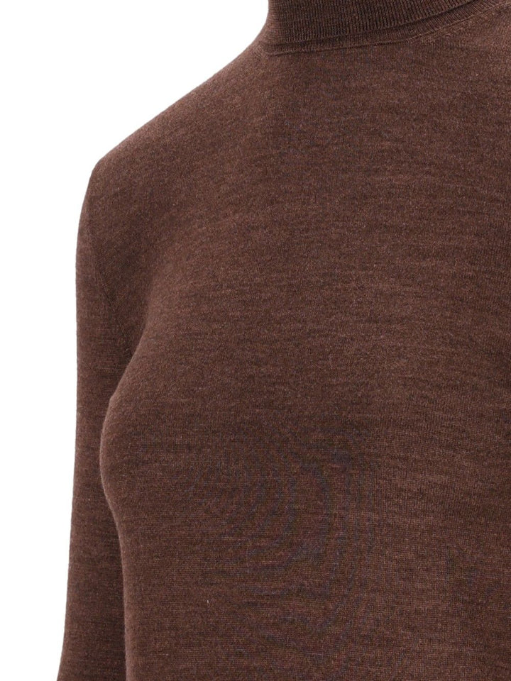 Maison Margiela Wool And Silk Turtleneck Knitwear - Brown | 1ad695b5c5e0401b4e9cc5b98133498eb12a3bda