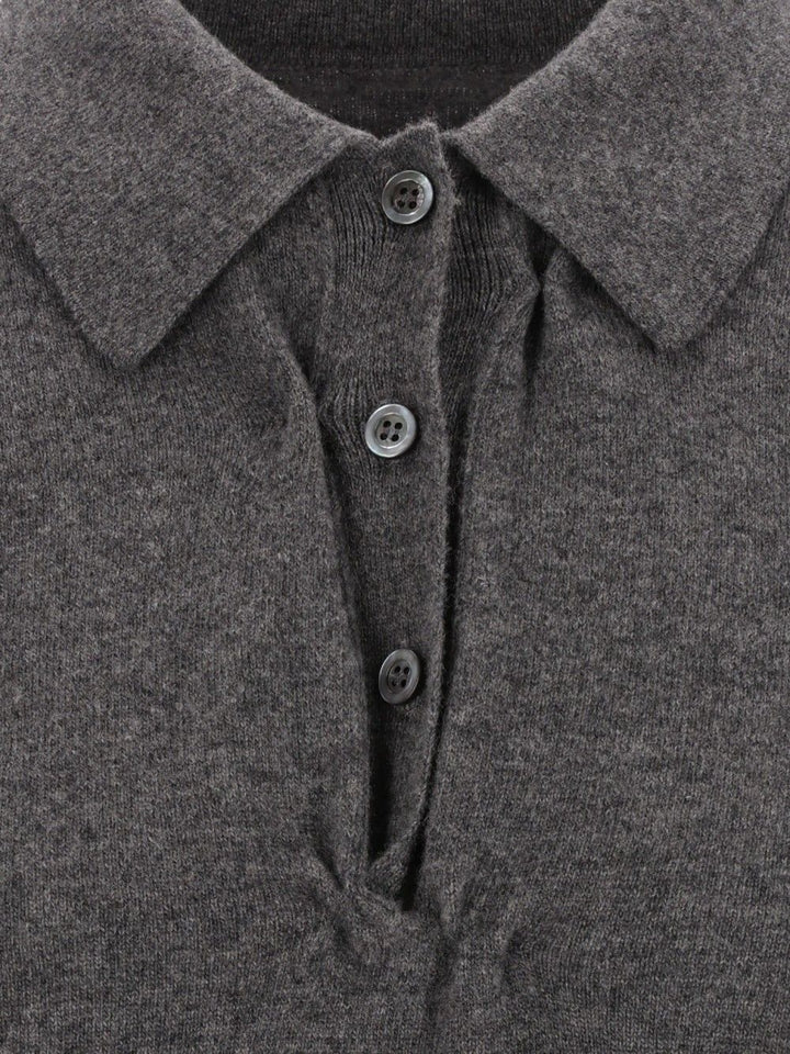 Maison Margiela Twist Lambswool Polo Knitwear - Grey | 3c7ae4152e0bc94863a4ab13e07bc4c1b0f7350c