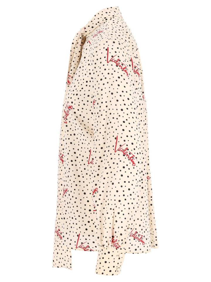 Valentino Garavani Shirt Crepe De Chine Bollicine Plus De Pois Shirts - White | 7175e93ad5dcb73abef21324ea490c427b4b1c98