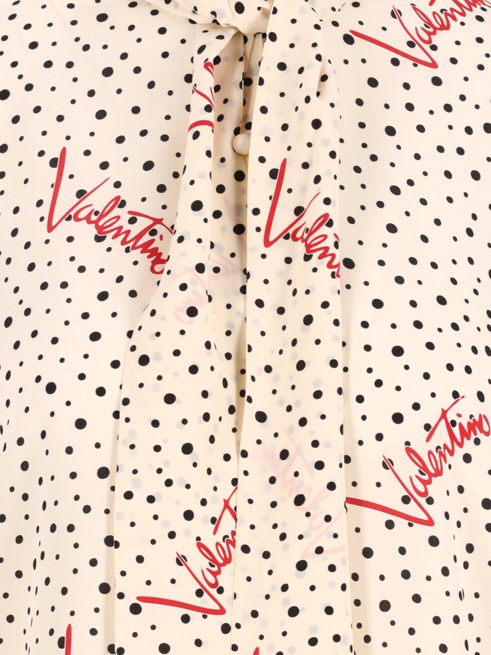 Valentino Garavani Shirt Crepe De Chine Bollicine Plus De Pois Shirts - White | 615654de486a7150f3071a20f8f442eb351a22b4