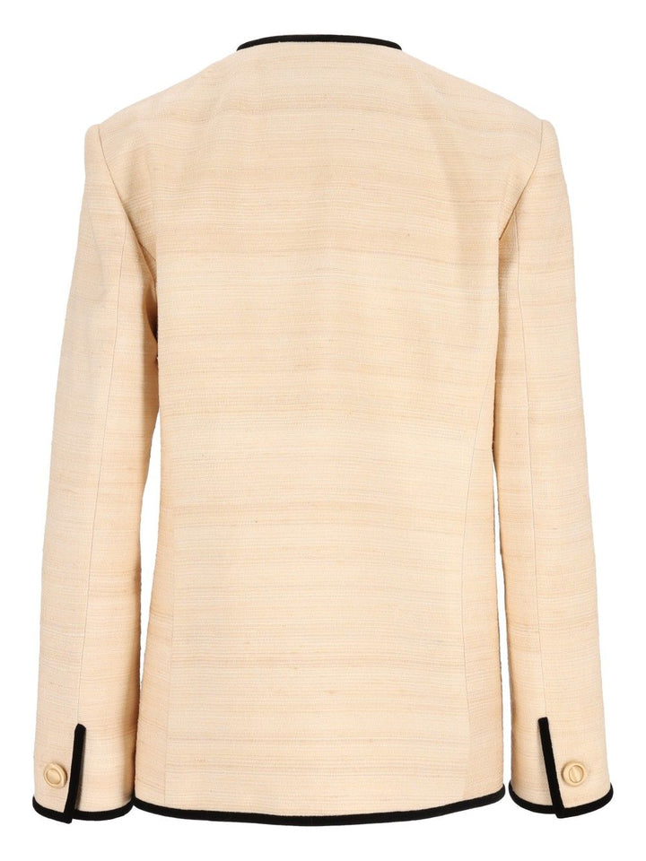 Valentino Garavani Jacket Silk Linen Canvas Jackets - White | 0421528722ca39b9c41fe83854fe2711646e4370