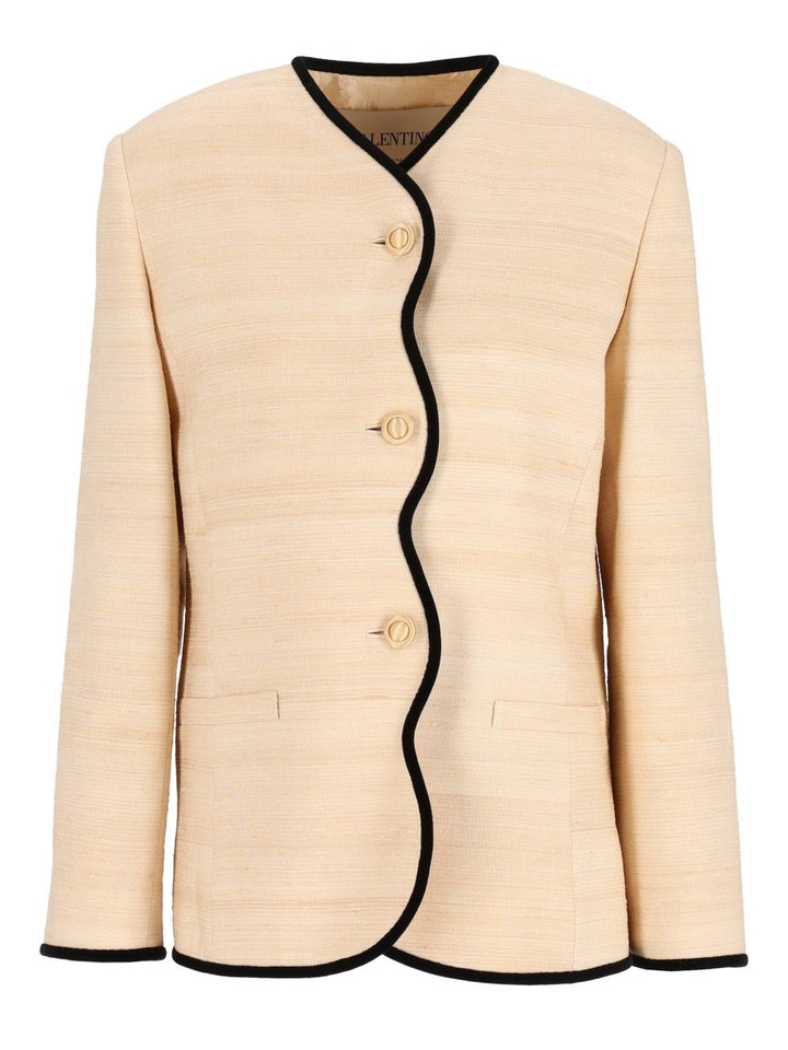 Valentino Garavani Jacket Silk Linen Canvas Jackets - White | 7b50517c1e8c553898e8309e693585f848c0c372