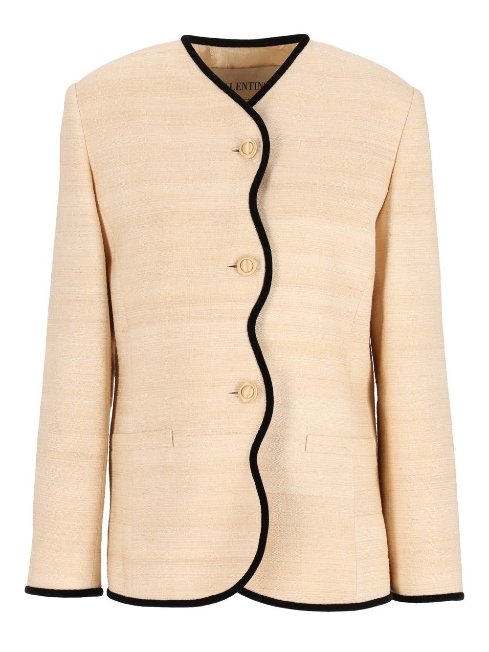 Valentino Garavani Silk And Linen Blazer Jackets - White | 6573adbdf9a9d02f88b00aac931a51e1193c3fb3