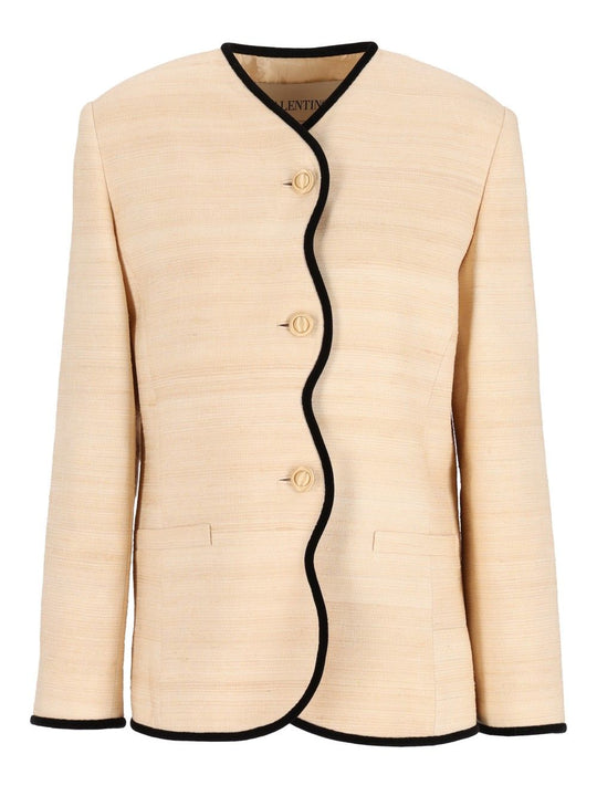 Silk And Linen Blazer Jackets White