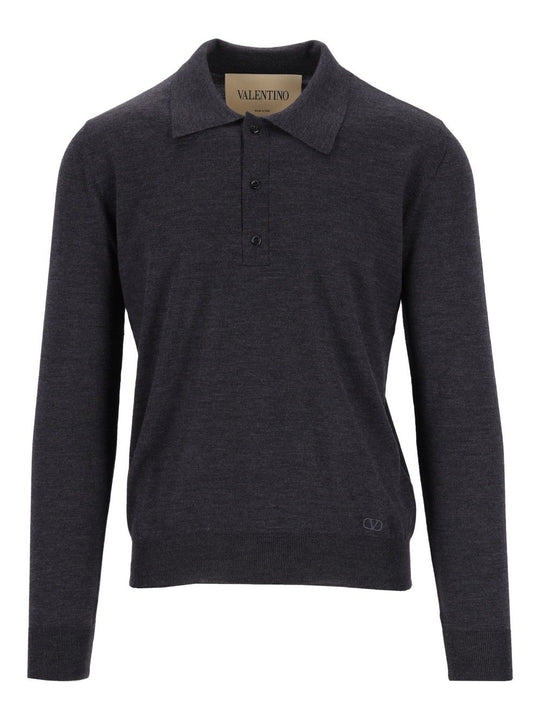 Polo Maglia | Vlogo Signature | Wool Knitwear Grey